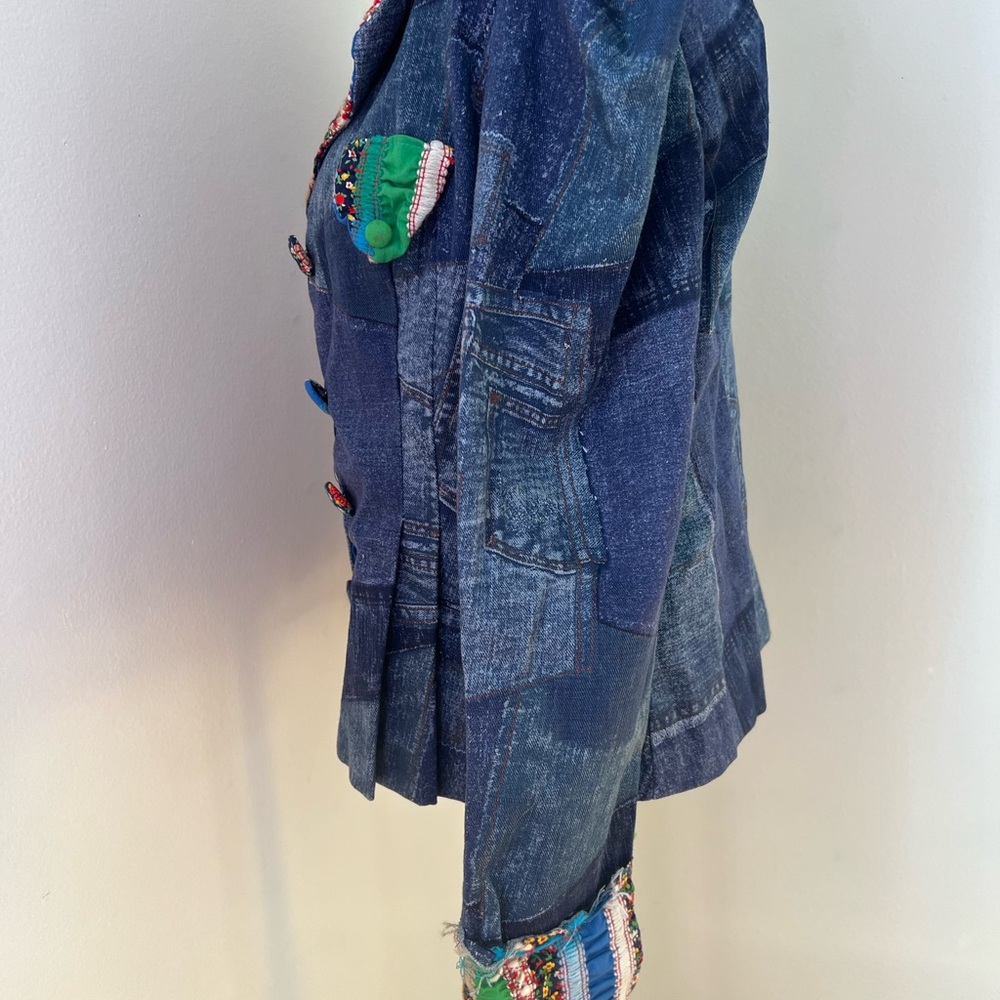 Colorful Patchwork Denim Jacket - image 3